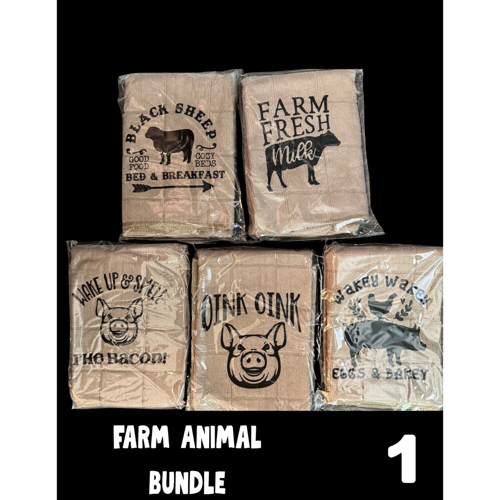 Farm Animal Dish Towels - Brand New - Great Gift - Vendor Show Fillers